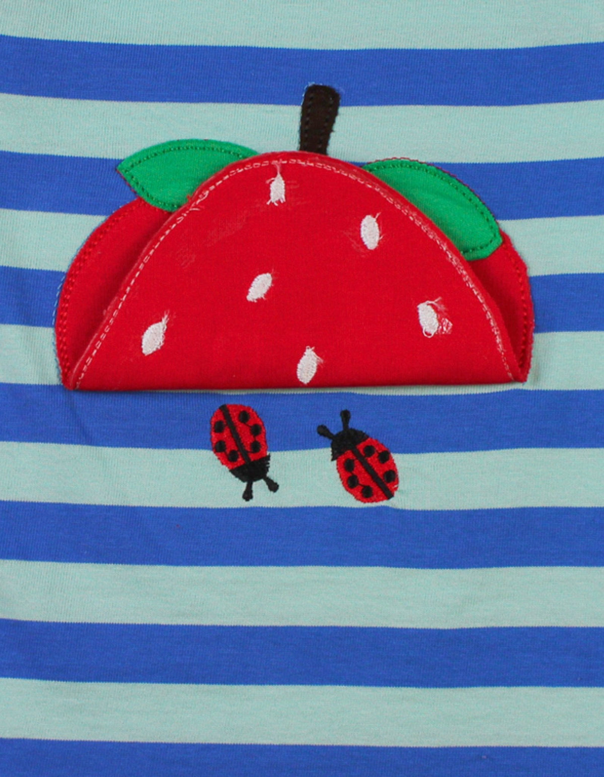 Toby Tiger Organic Strawberry Applique Short-Sleeved T-Shirt