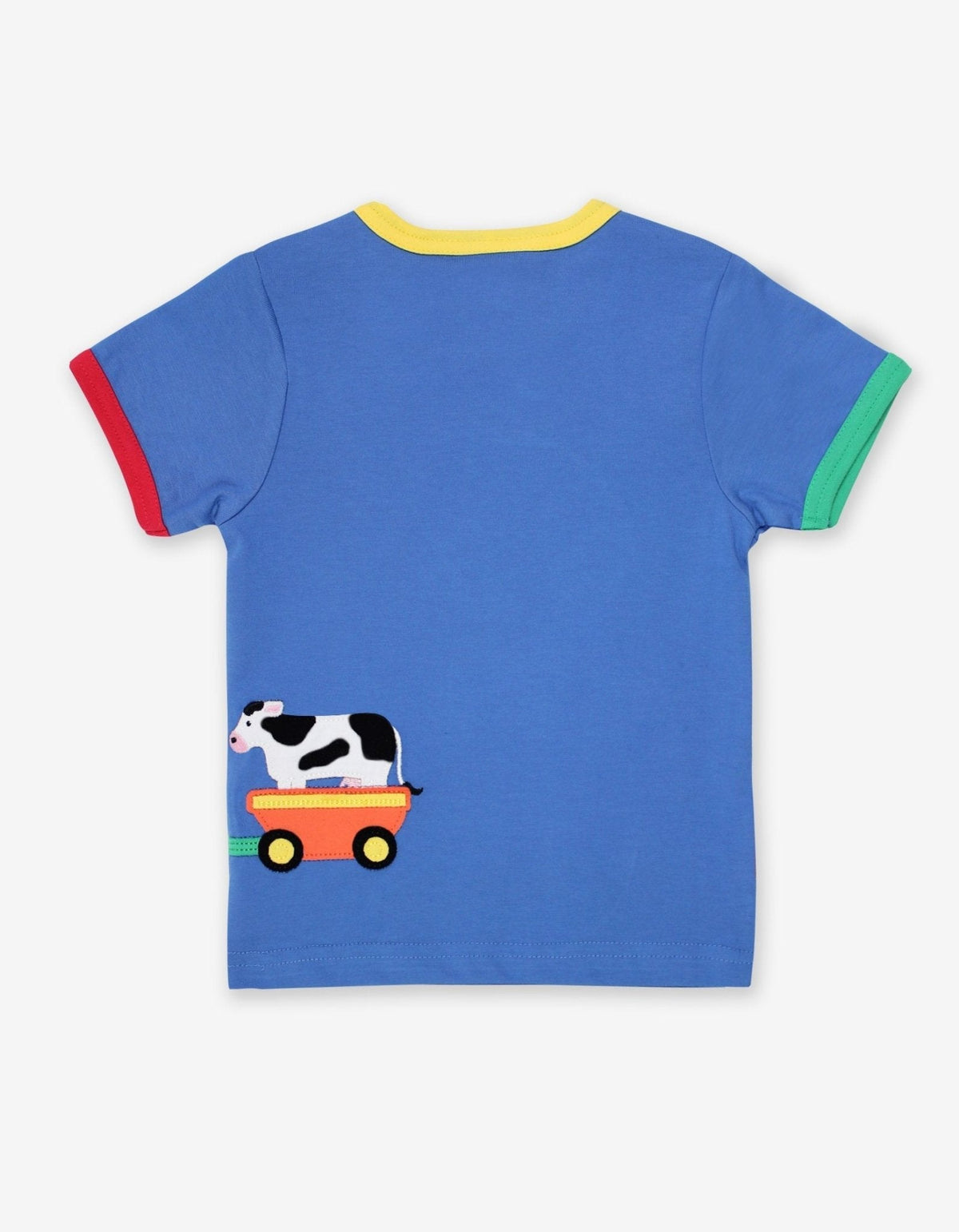 Toby Tiger Organic Animal Train Applique Short-Sleeved T-Shirt