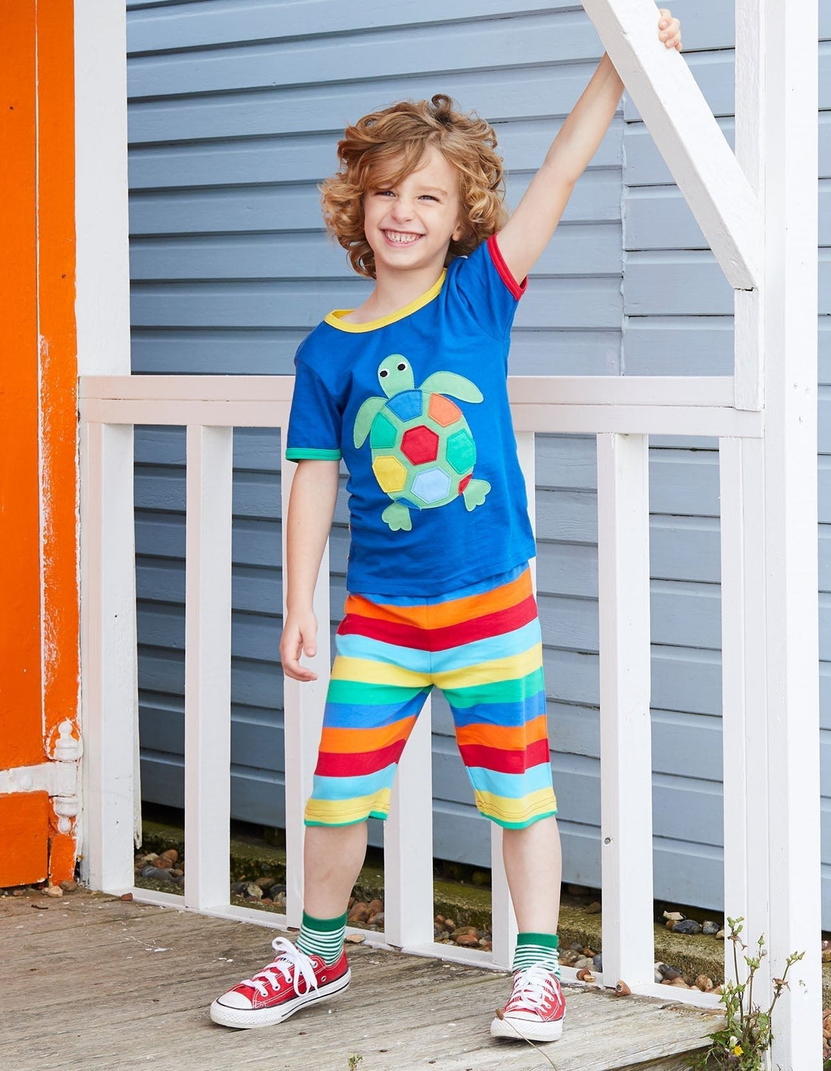 Toby Tiger Organic Turtle Applique Short-Sleeved T-Shirt
