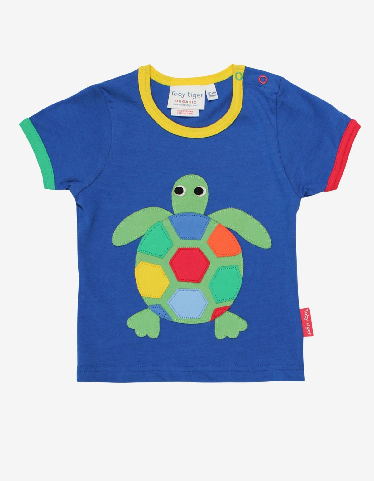Toby Tiger Organic Turtle Applique Short-Sleeved T-Shirt