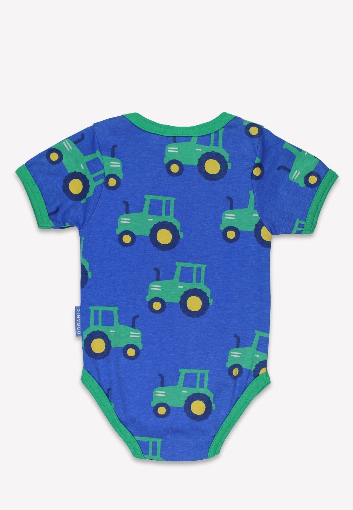 Toby Tiger Organic Hillside Tractor Print Baby Body