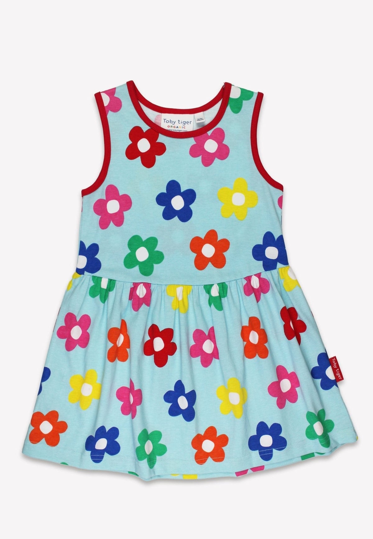 Toby Tiger Organic Rainbow Bloom Print Summer Dress