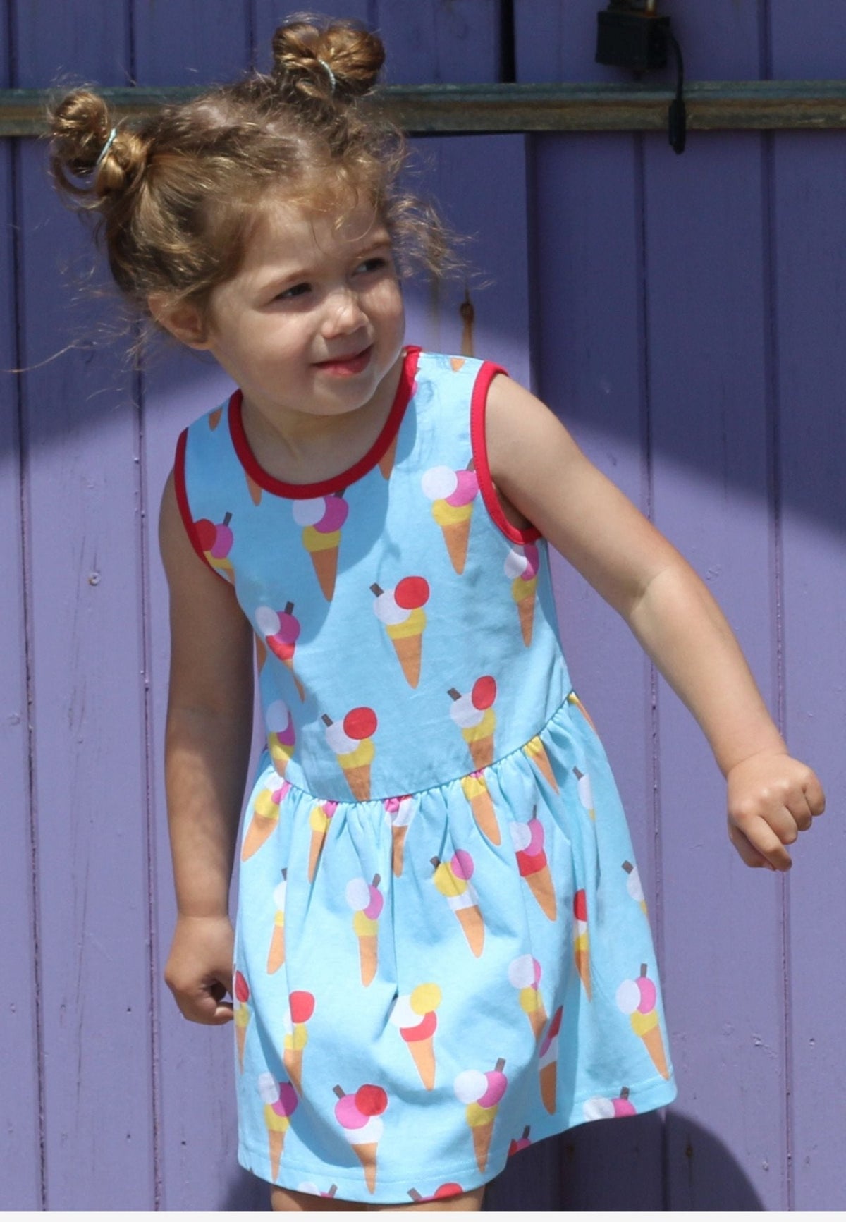 Toby Tiger Organic Ice Cream Cones Print Summer Dress