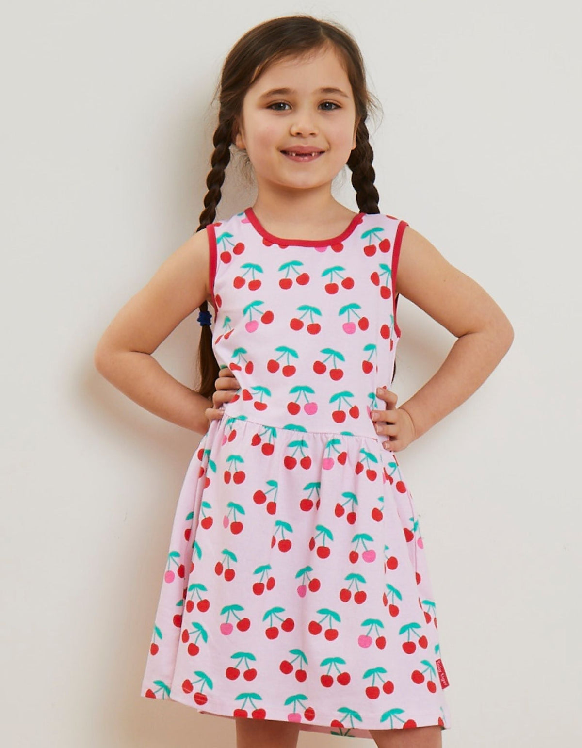 Toby Tiger Organic Cherry Print Summer Dress