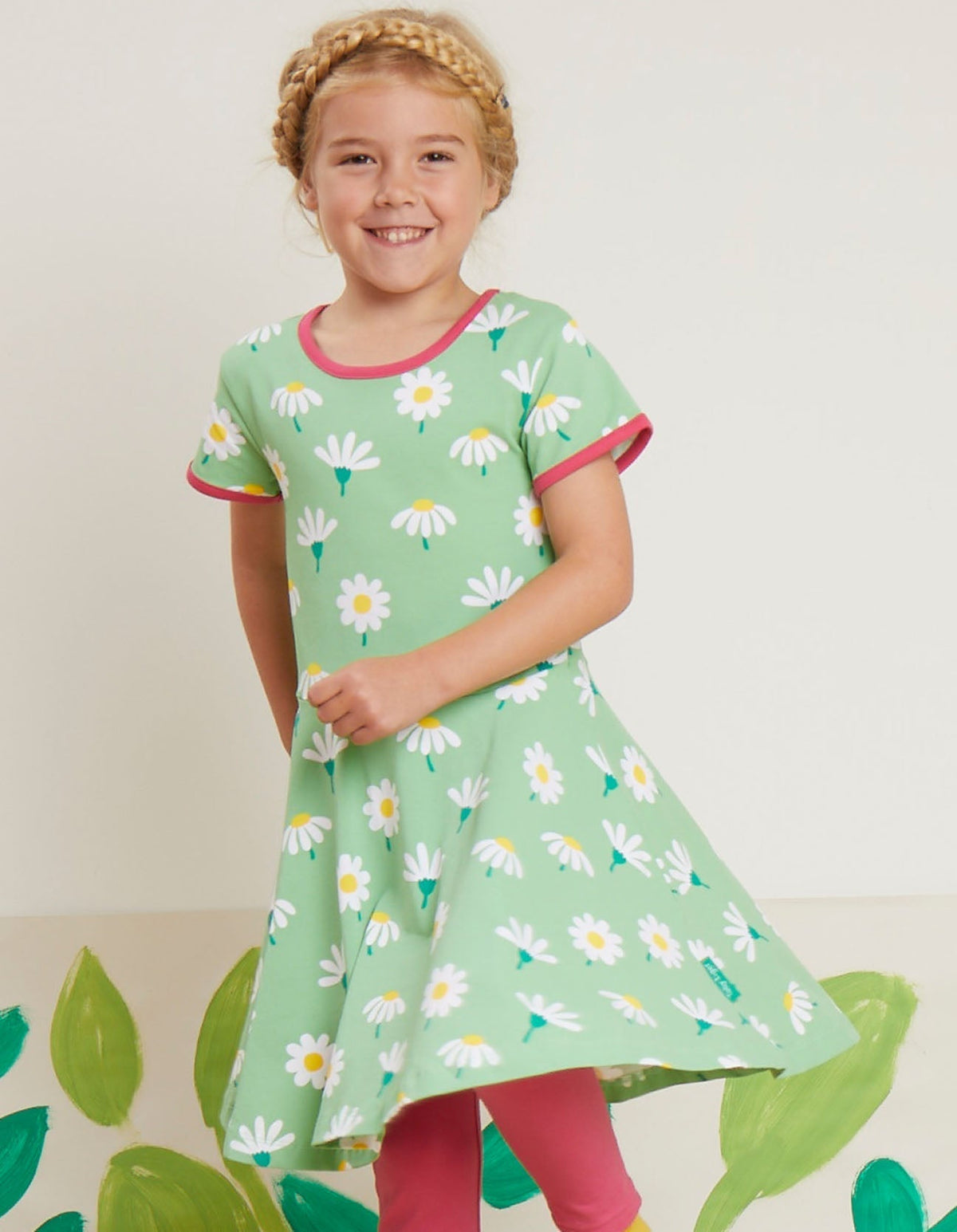 Toby Tiger Organic Daisy Print Skater Dress