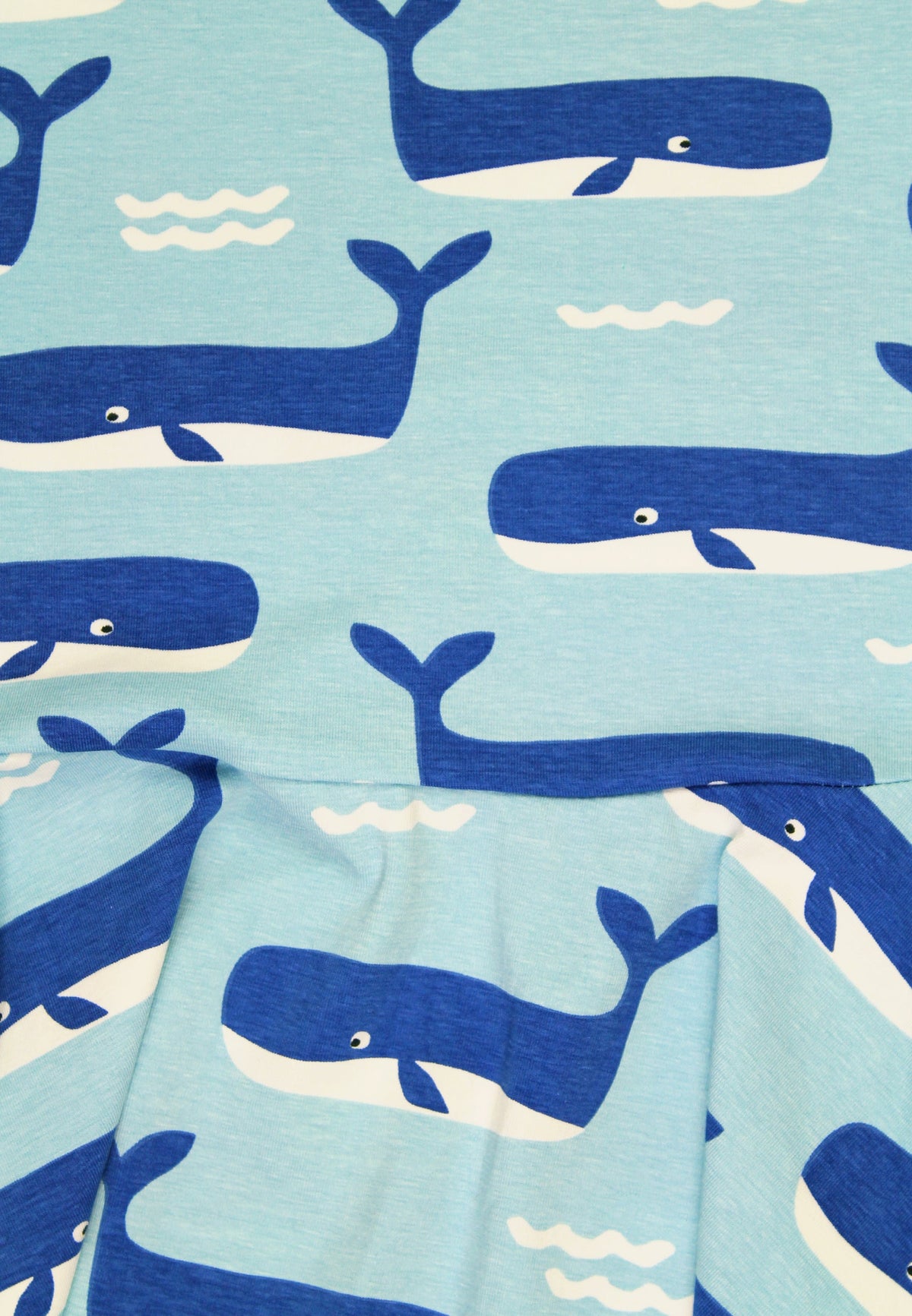 Toby Tiger Organic Whale Waves Print Short Sleeved Skater Dress