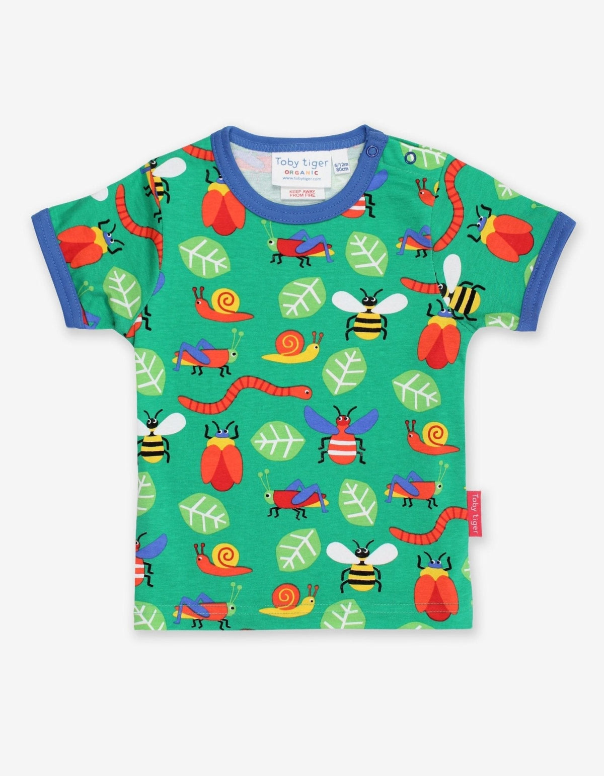 Toby Tiger Organic Bug Print Short-Sleeved T-Shirt