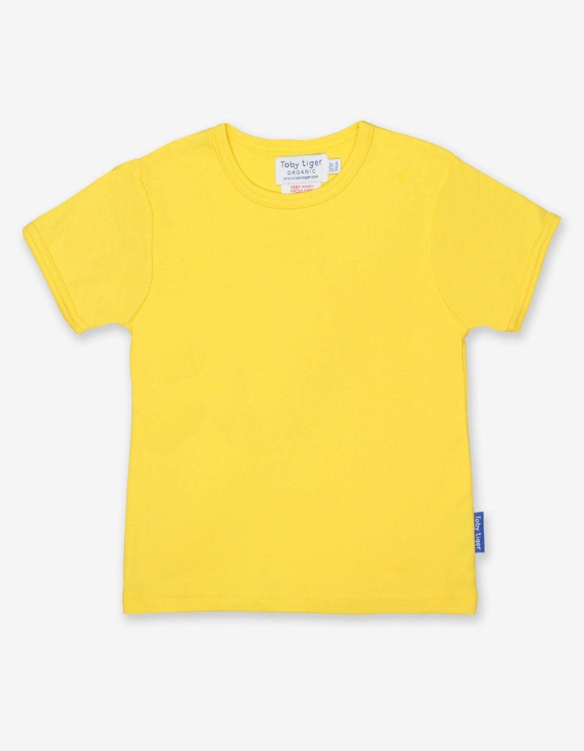 Toby Tiger Organic Yellow Basic Short-Sleeved T-Shirt