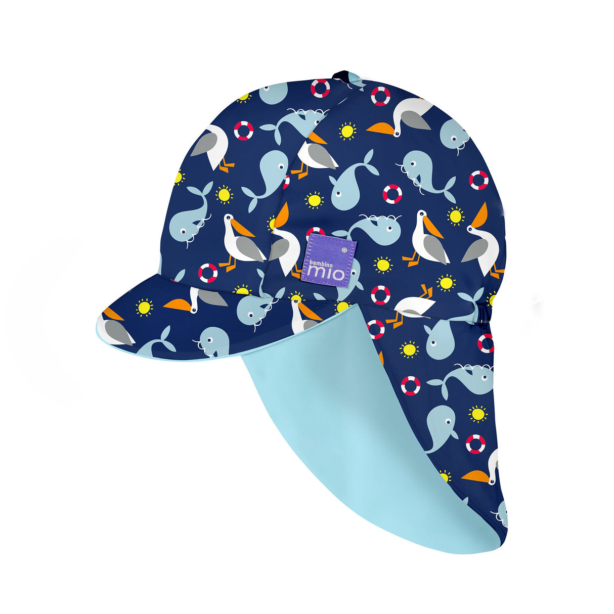 UPF 40+ Reversible Swim Hat for Babies in Nautical