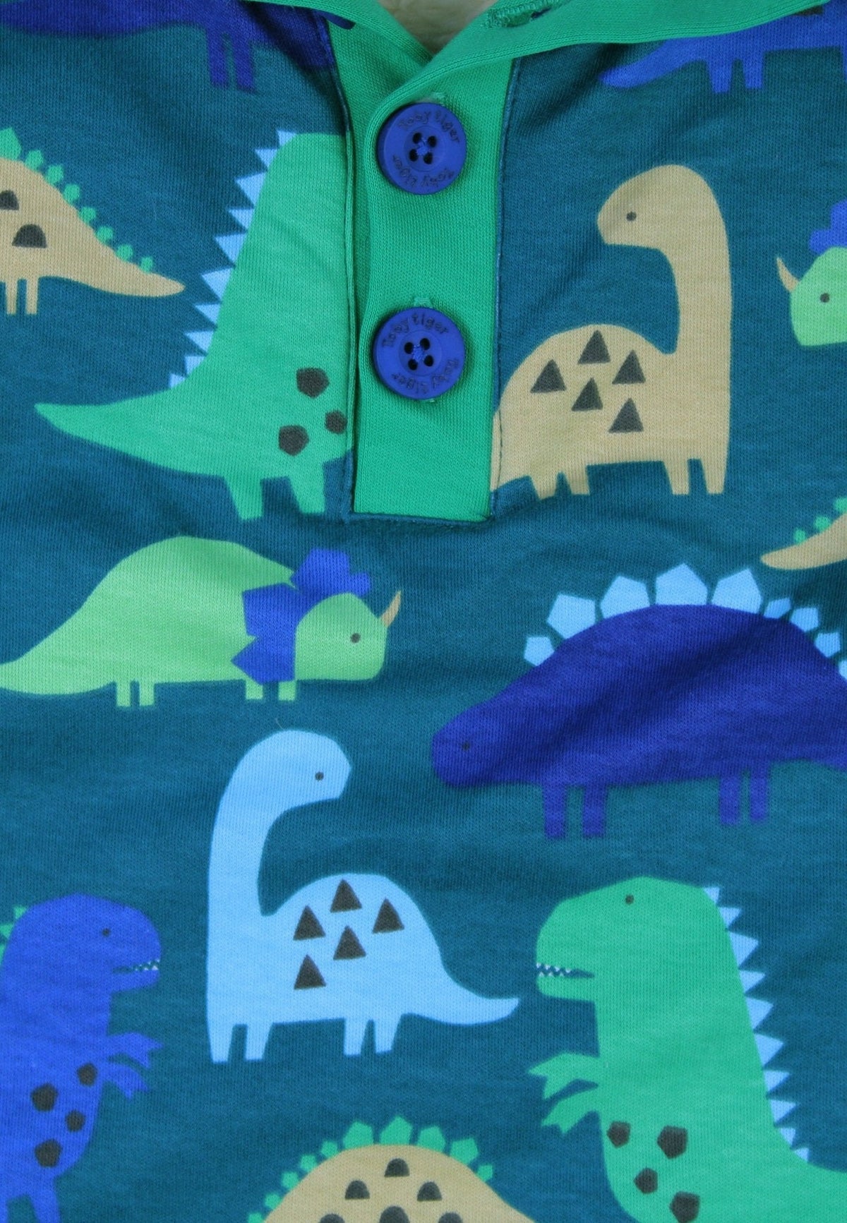 Toby Tiger Organic Tonal Dinosaur Print Fleece Sweatshirt