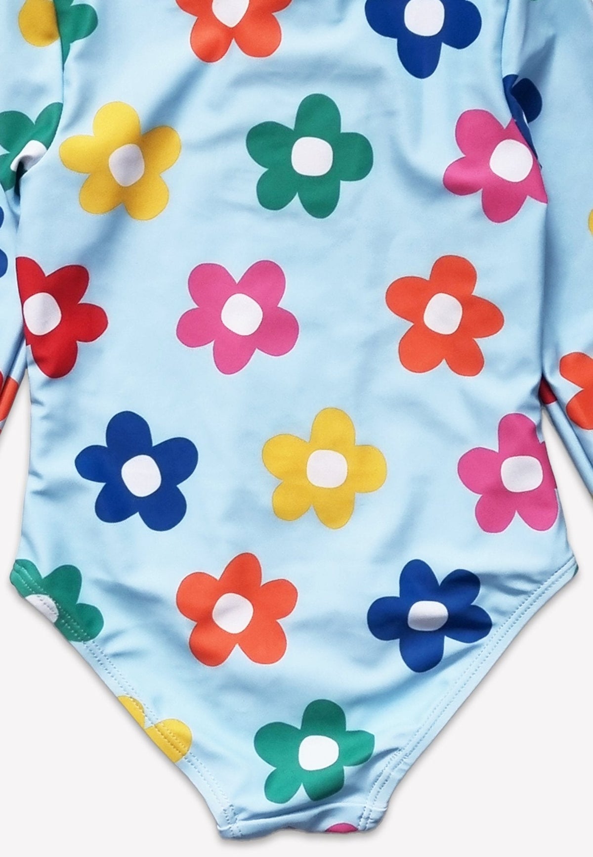Toby Tiger Rainbow Bloom Print Long-Sleeved Kids' Swimsuit