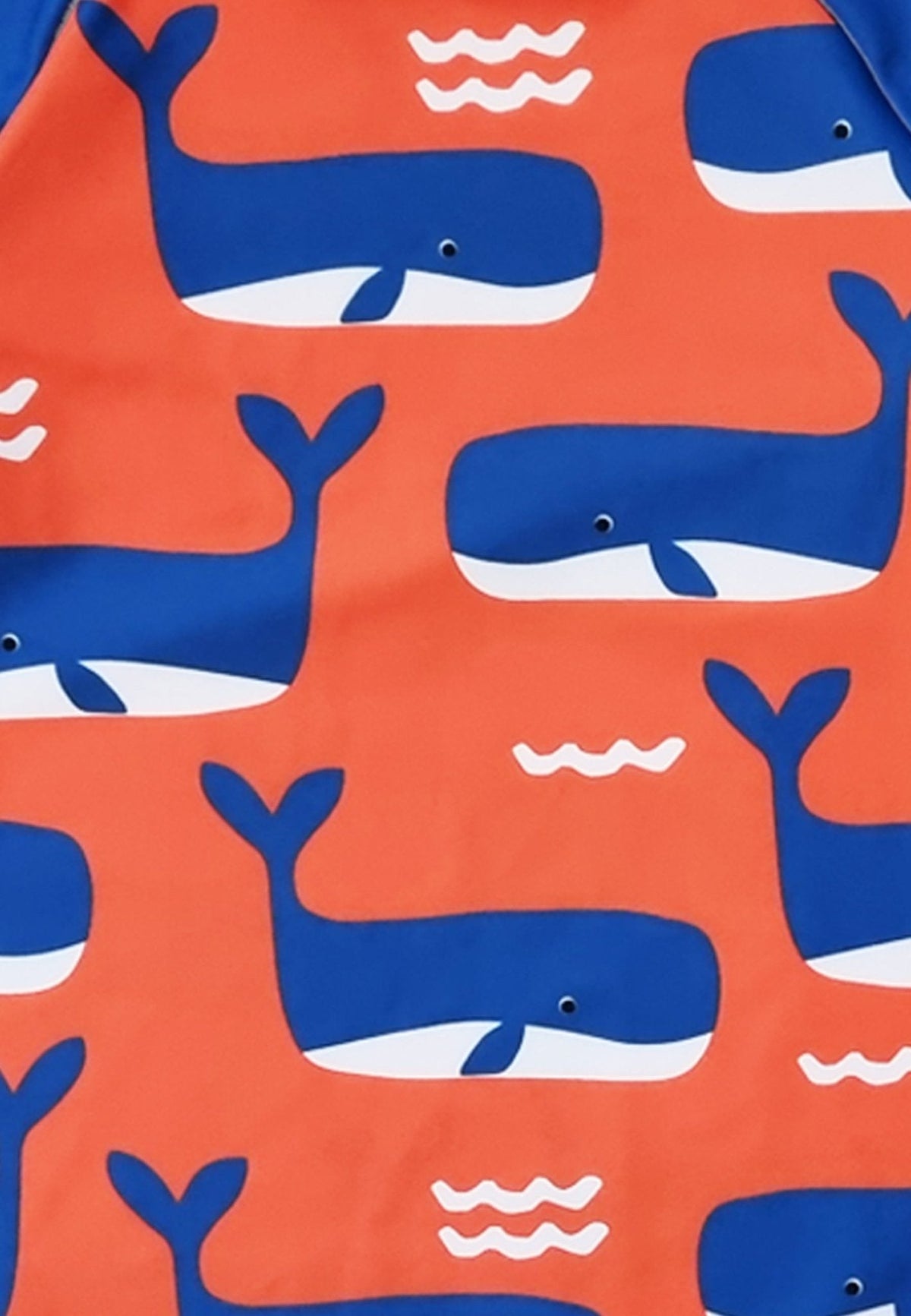 Toby Tiger Whale Waves Print Kids' Rash Vest