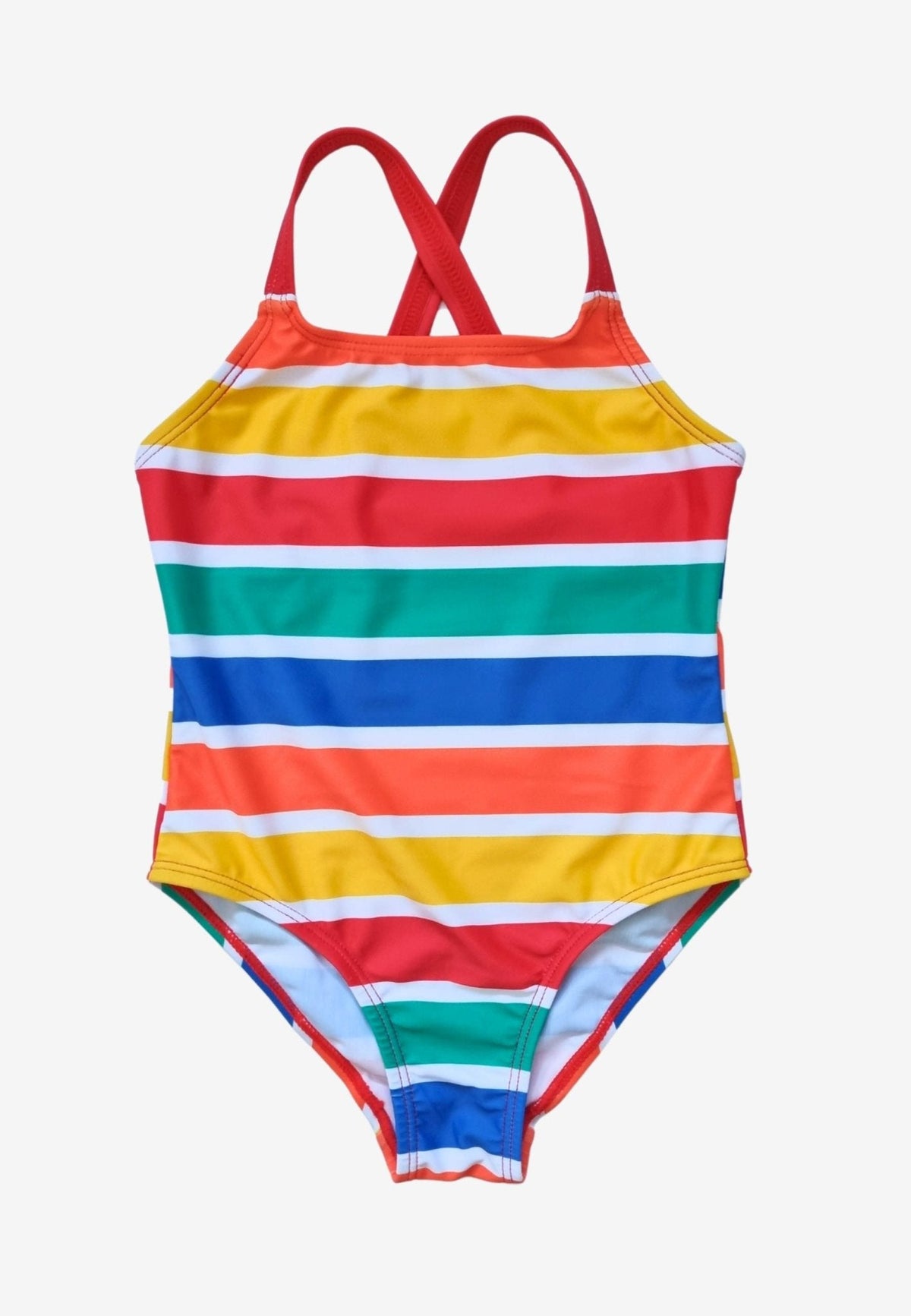 Happy Stripe Print Kids' Swimsuit