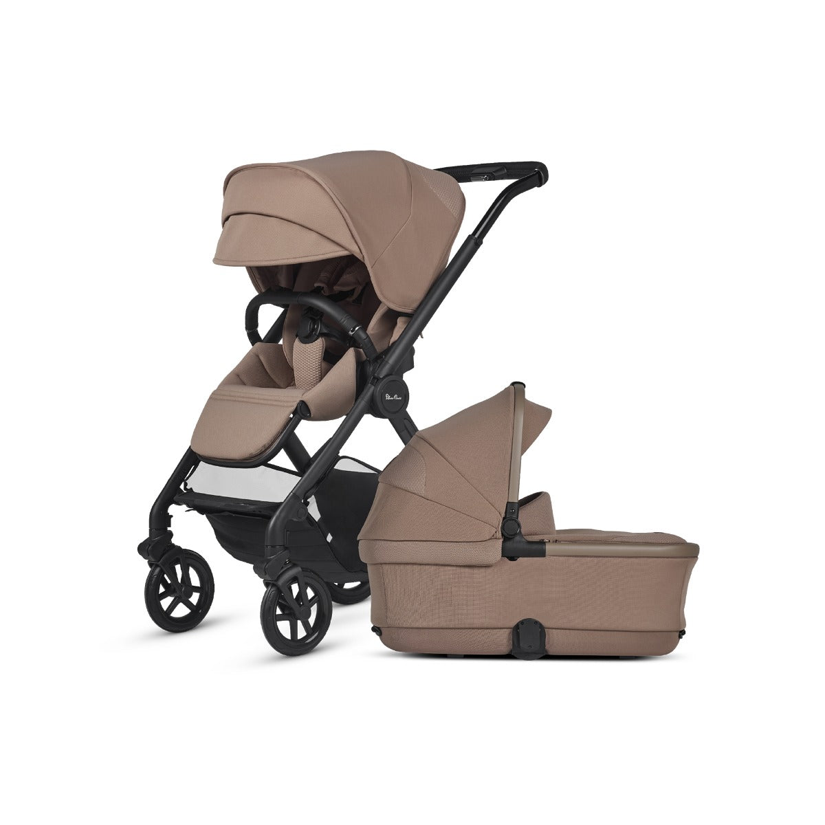 Silver Cross Reef 2 Pushchair and First Bed Folding Carrycot - Mocha