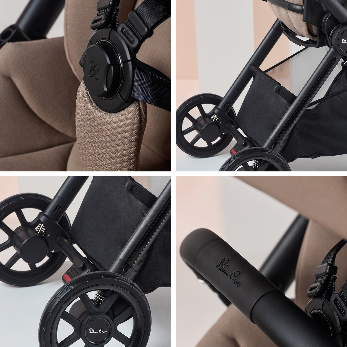 Silver Cross Reef 2 Pushchair and First Bed Folding Carrycot - Mocha
