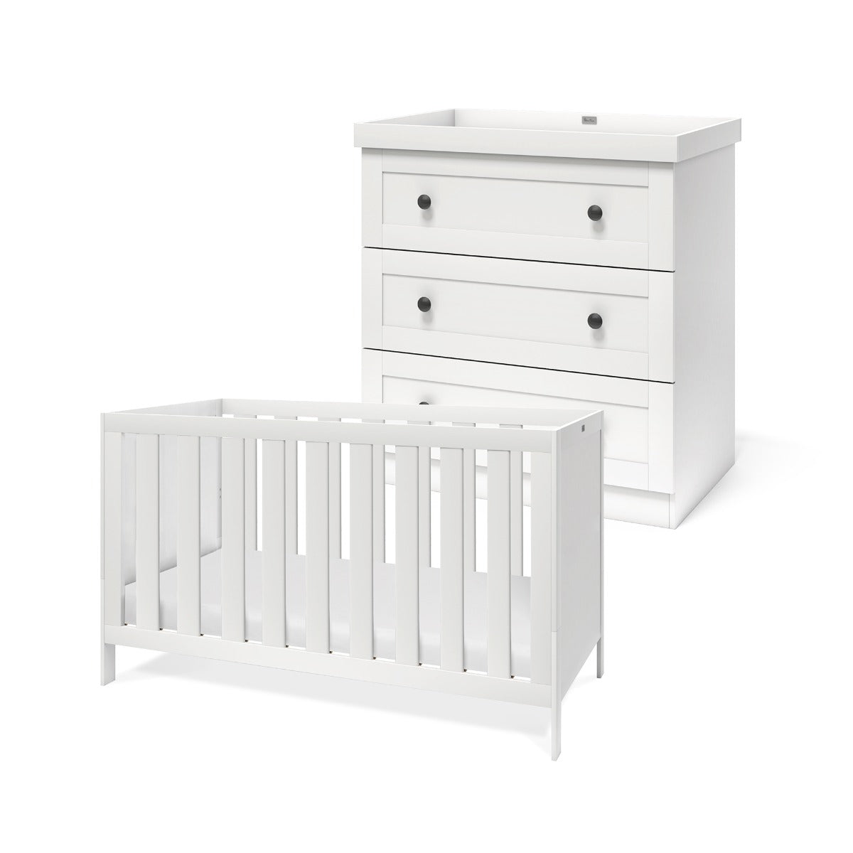 Silver Cross Bromley 2 Piece Cot Bed and Dresser Set - White