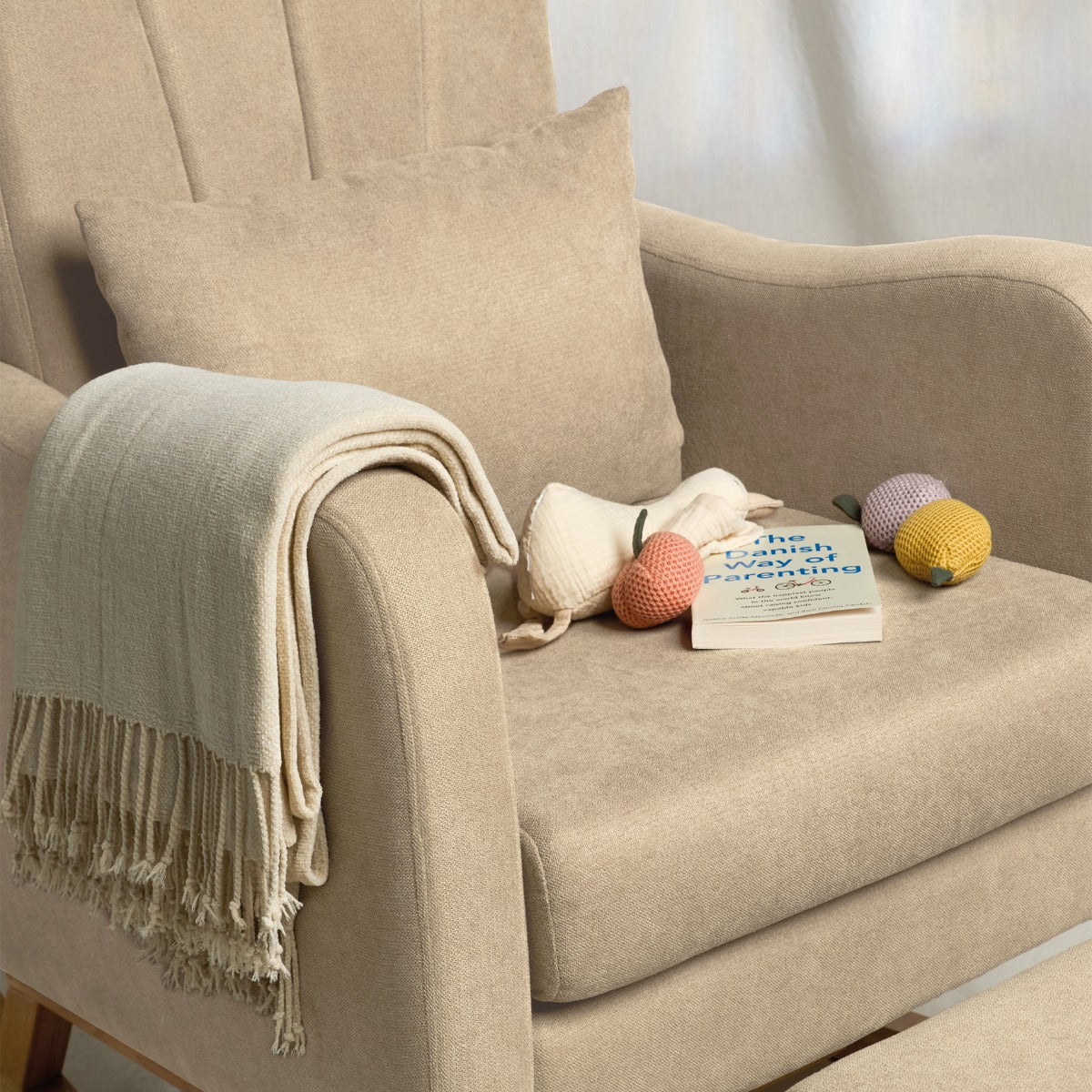 Silver Cross Carmel Nursing Chair - Almond/Cream