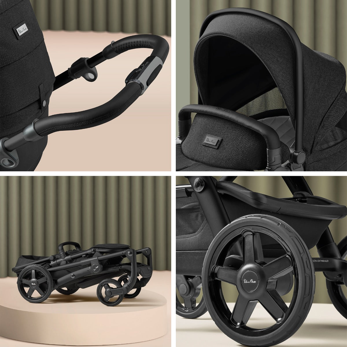 Silver Cross Wave 3 Pram & Pushchair + Ultimate Pack + Motion All Size - Onyx