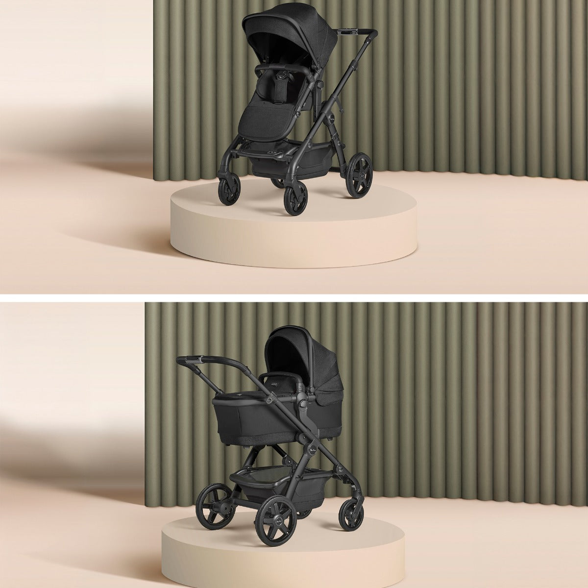 Silver Cross Wave 3 Pram & Pushchair + Ultimate Pack + Motion All Size - Onyx