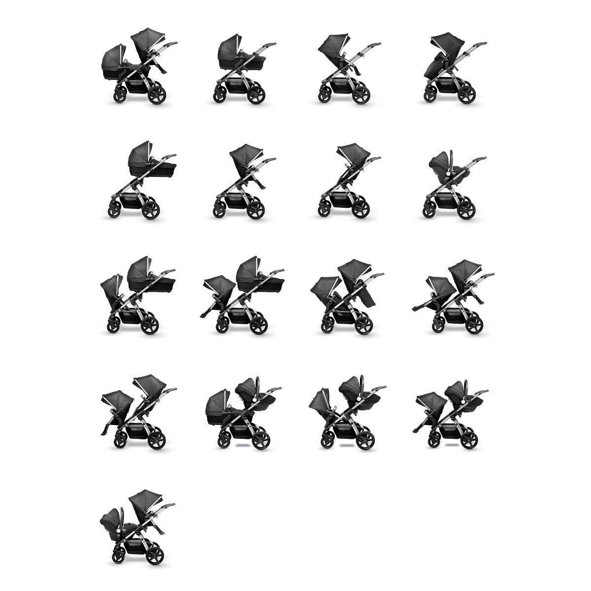 Silver Cross Wave 3 Pram & Pushchair + Ultimate Pack + Motion All Size - Lunar