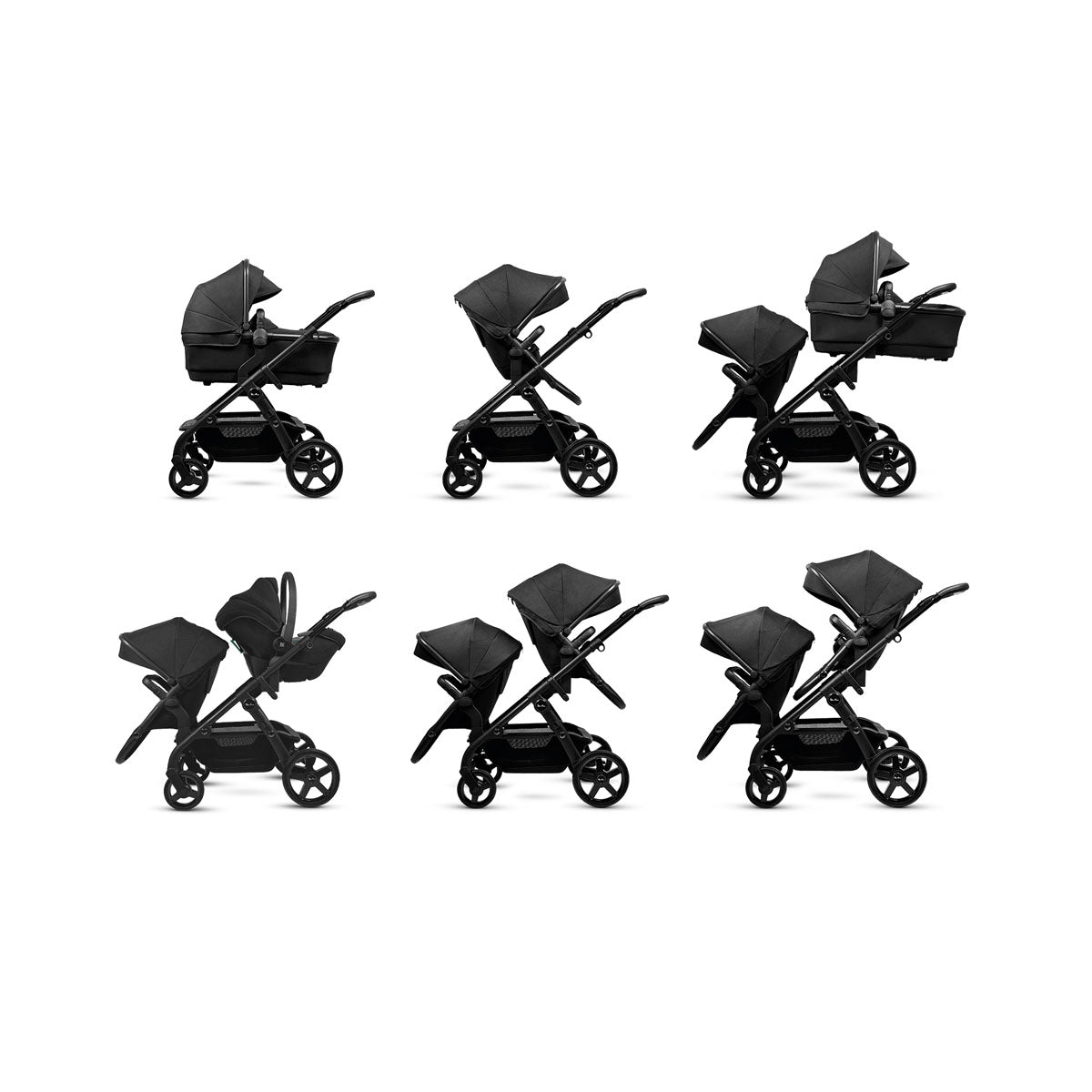 Silver Cross Wave 3 Twin Travel System Bundle - Onyx