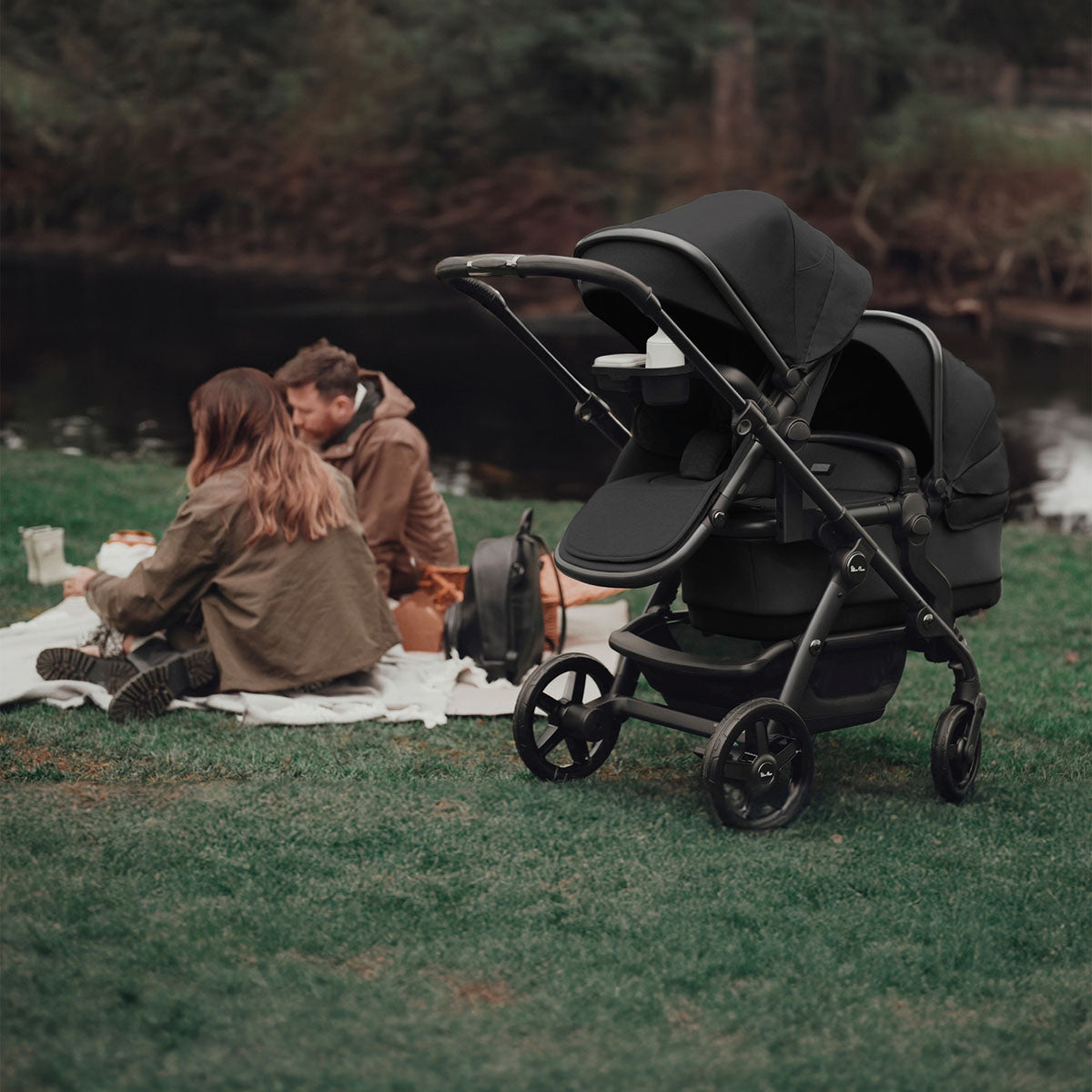 Silver Cross Wave 3 Twin Travel System Bundle - Onyx