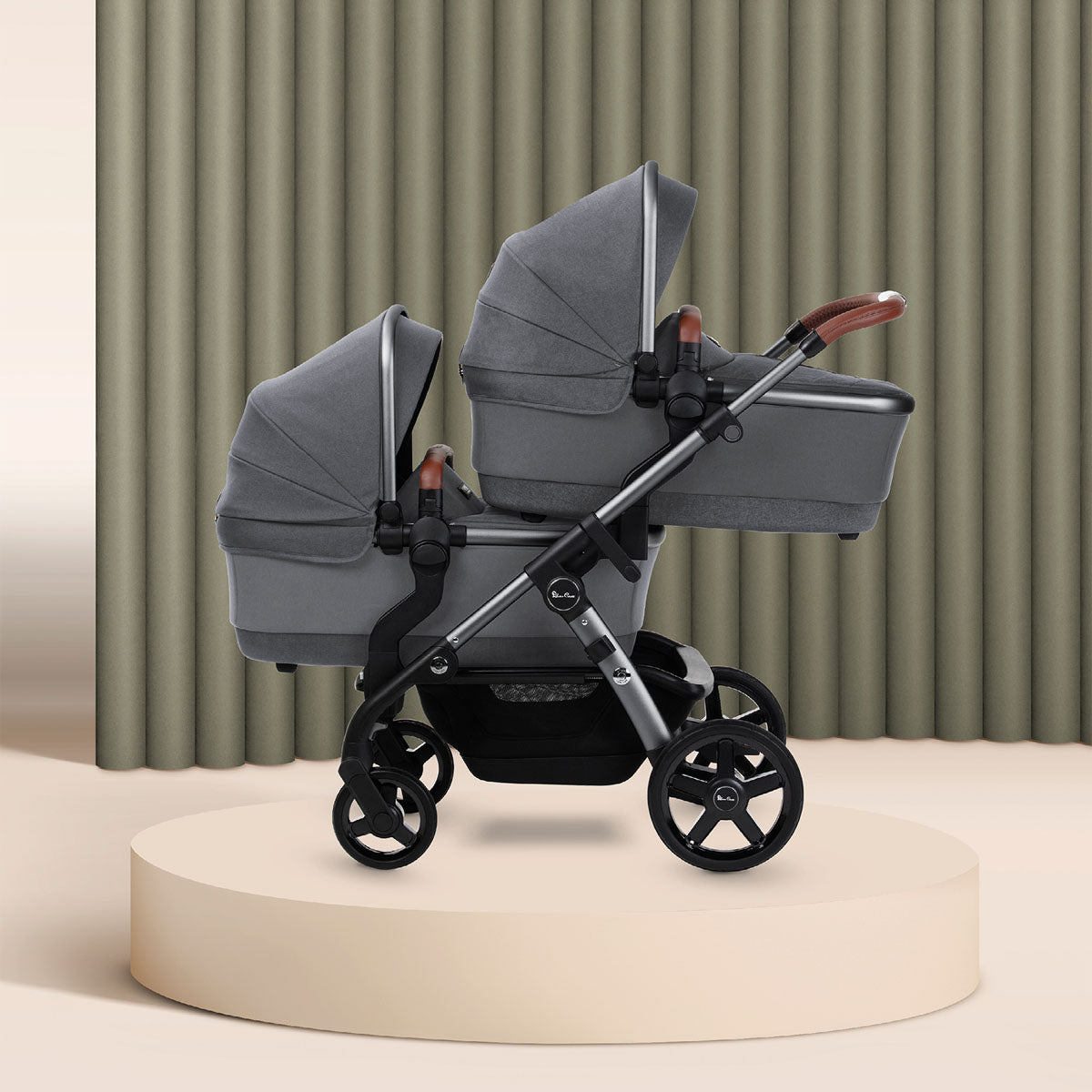 Silver Cross Wave 3 Twin Travel System Bundle - Lunar