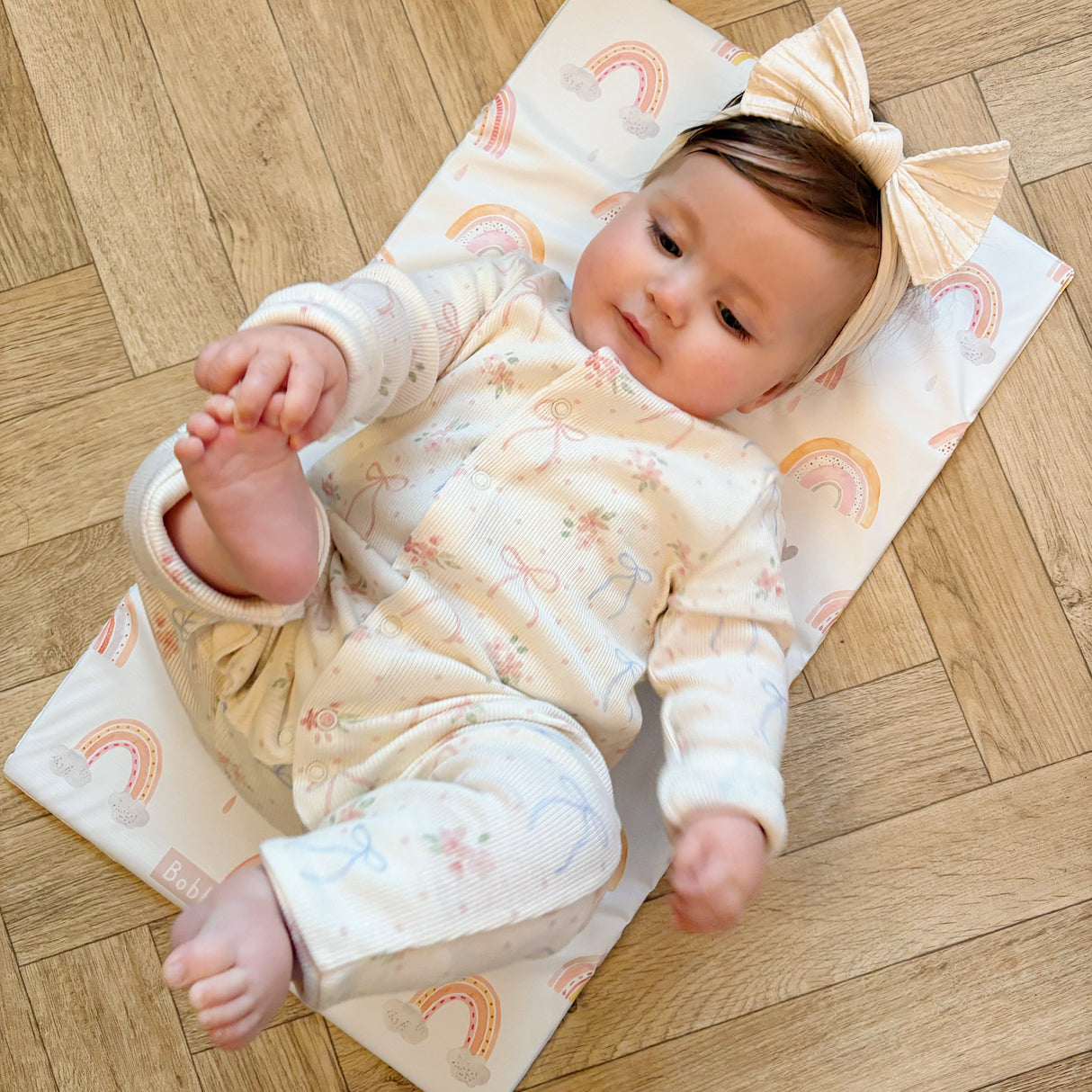 Travel Changing Mat - Pink Rainbow