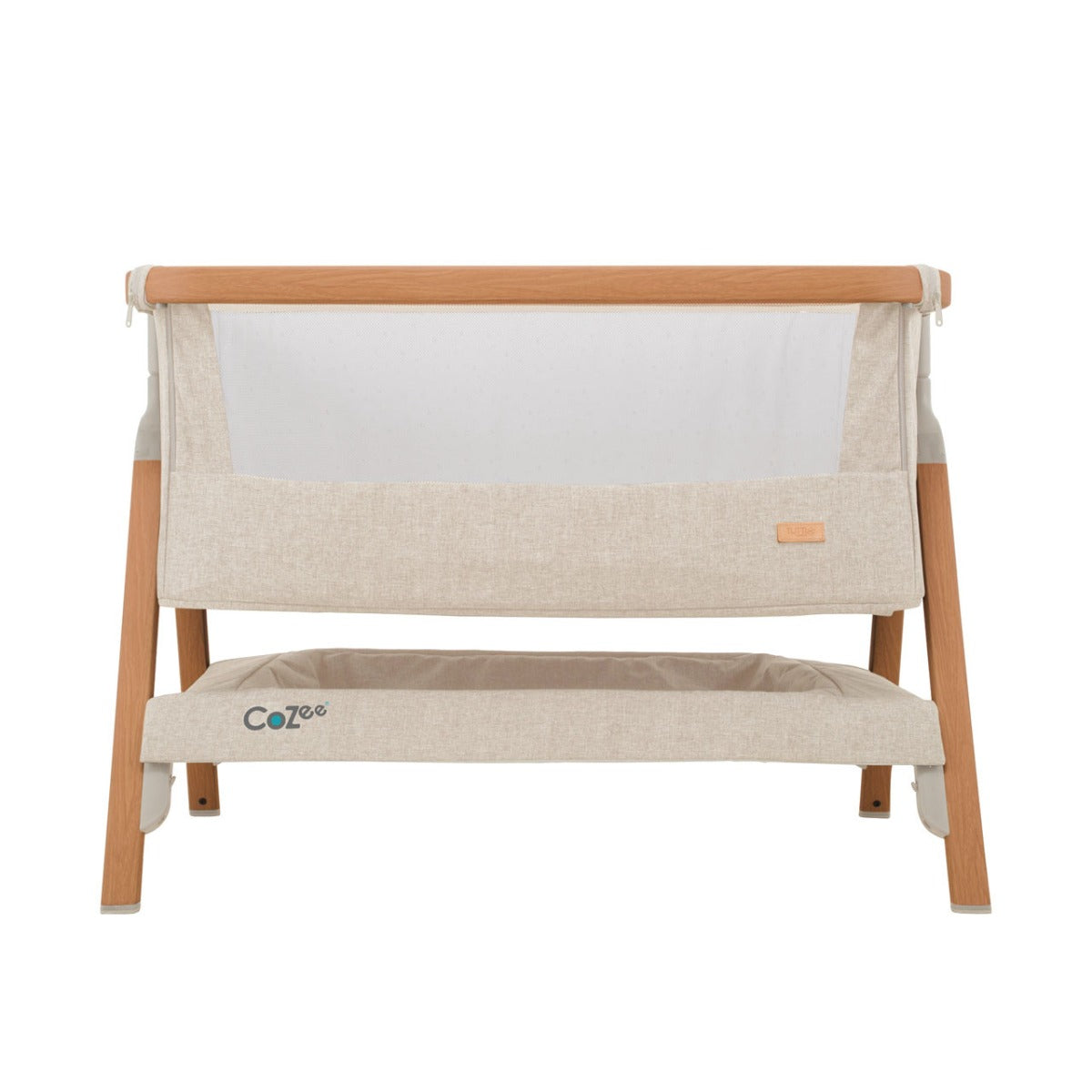 Tutti Bambini CoZee Bedside Crib - Scandinavian Walnut and Ecru