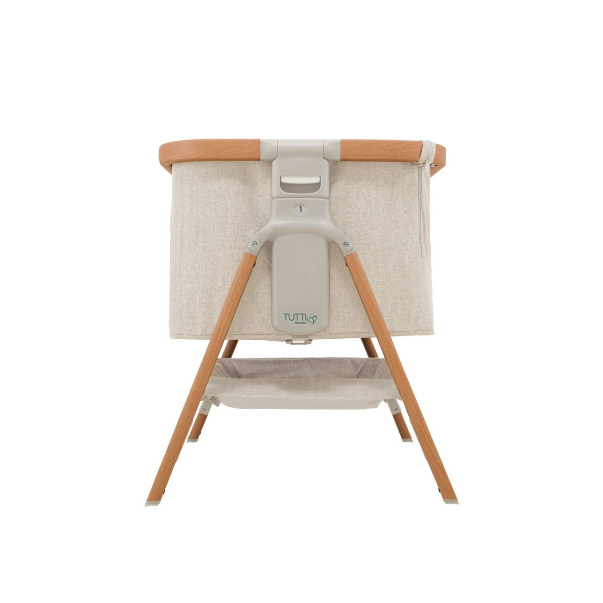Tutti Bambini CoZee Bedside Crib - Scandinavian Walnut and Ecru
