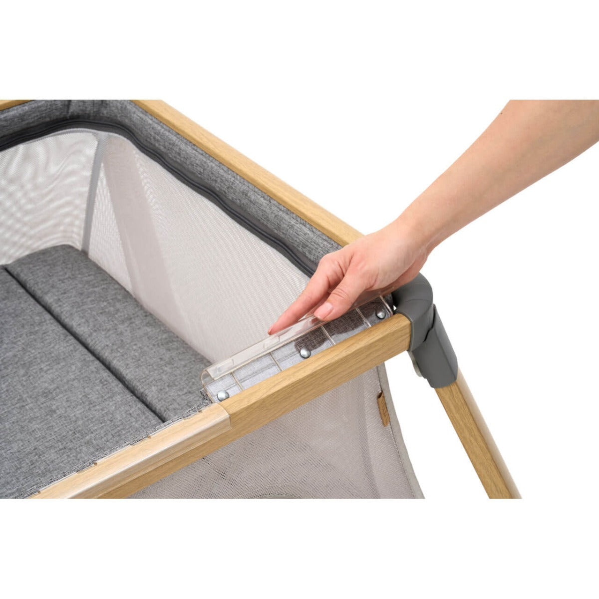 Tutti Bambini CoZee Go 3-in-1 Bassinet, Travel Cot & Playpen - Oak/Charcoal