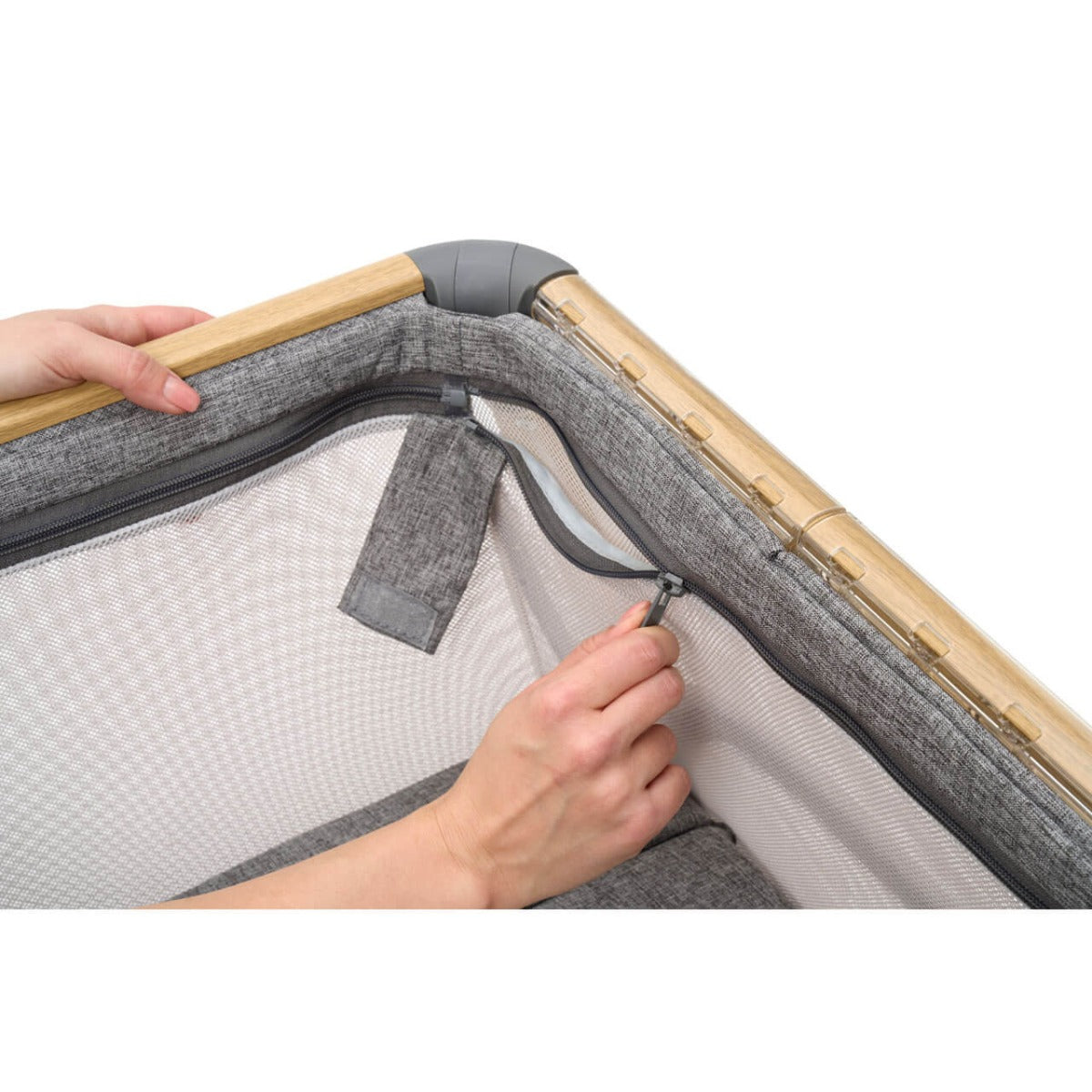 Tutti Bambini CoZee Go 3-in-1 Bassinet, Travel Cot & Playpen - Oak/Charcoal