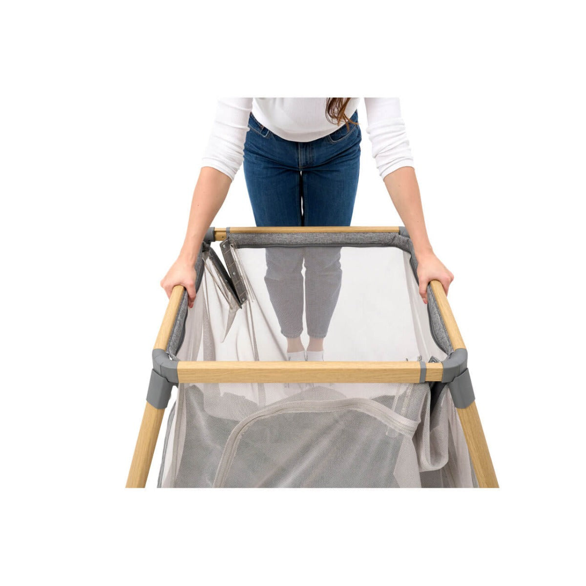 Tutti Bambini CoZee Go 3-in-1 Bassinet, Travel Cot & Playpen - Oak/Charcoal