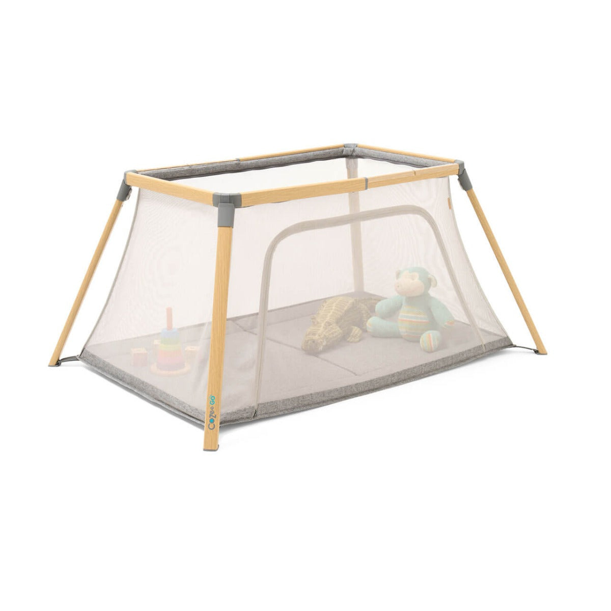 Tutti Bambini CoZee Go 3-in-1 Bassinet, Travel Cot & Playpen - Oak/Charcoal