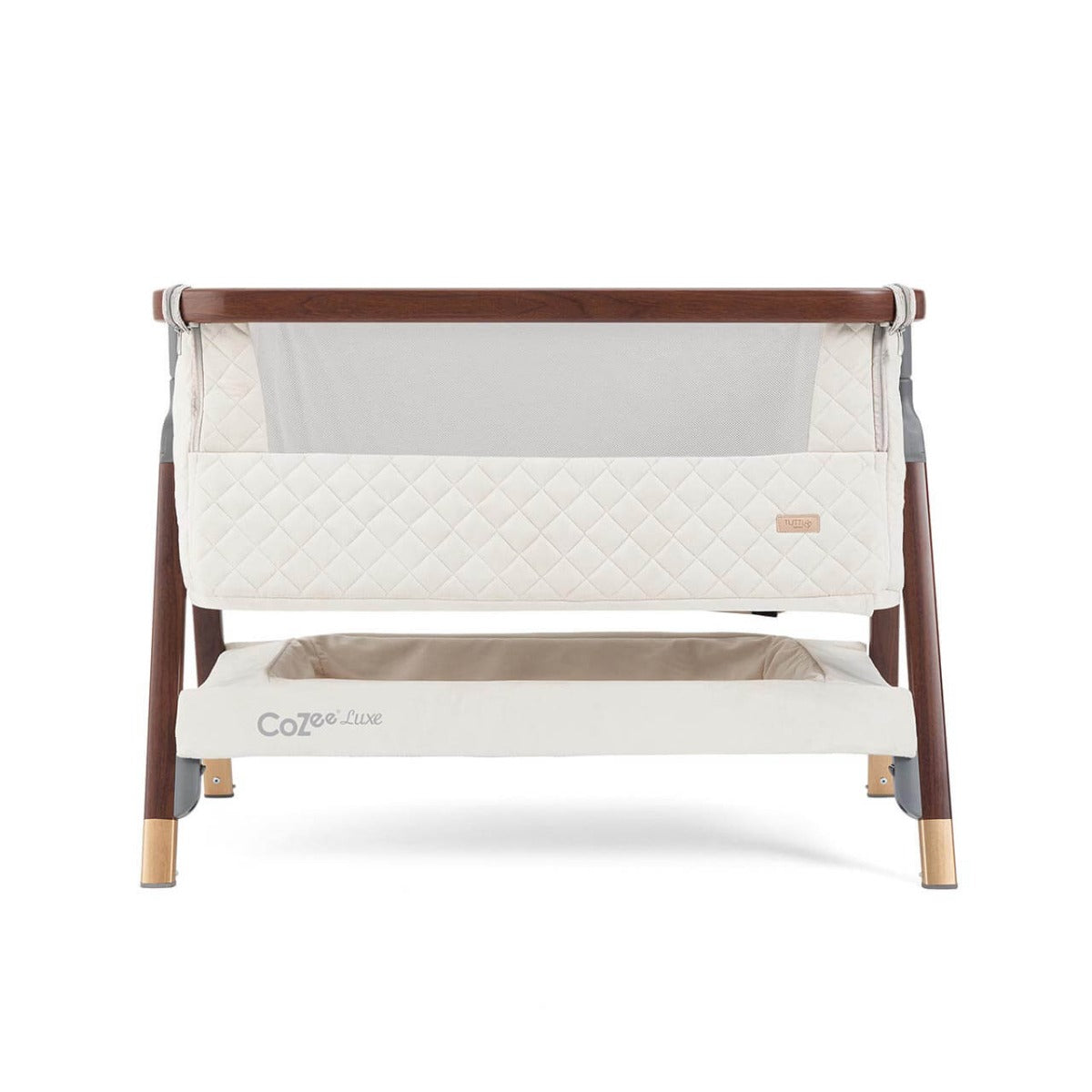 Tutti Bambini CoZee Luxe Bedside Crib - Walnut/Cream