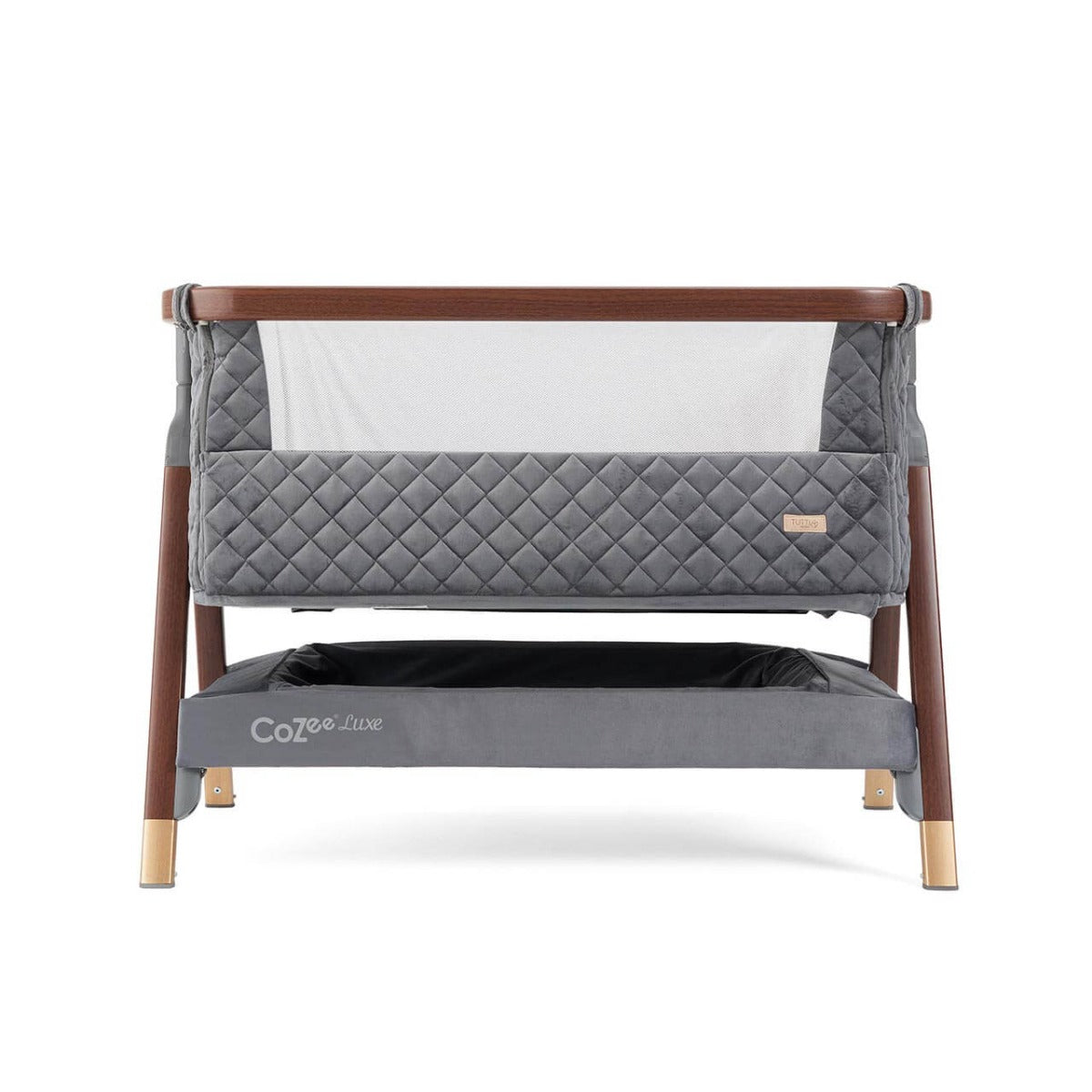 Tutti Bambini CoZee Luxe Bedside Crib - Walnut/Slate