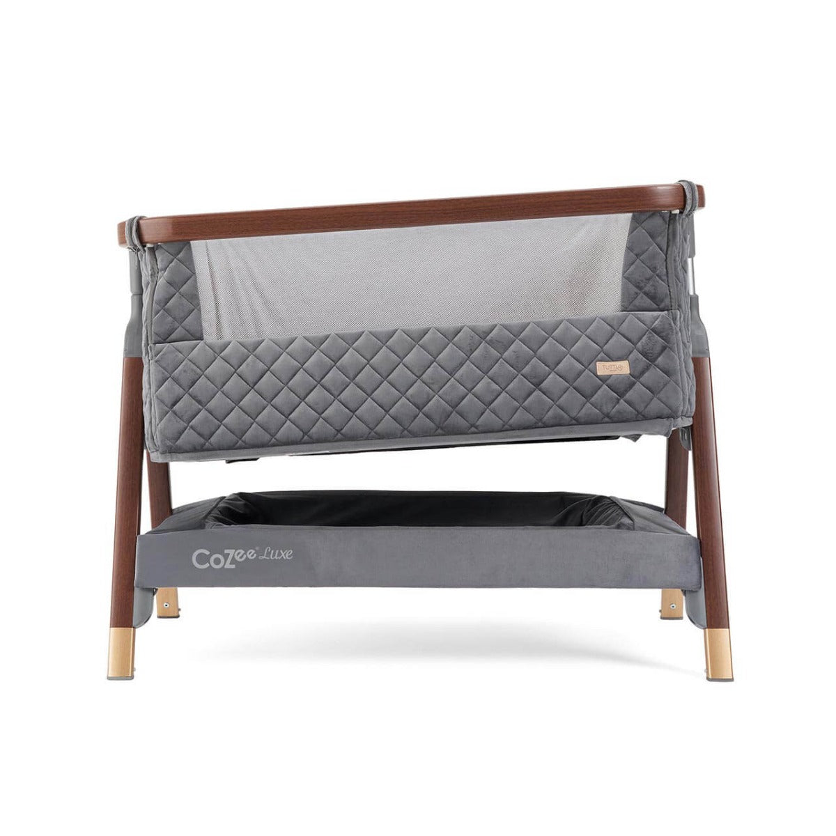 Tutti Bambini CoZee Luxe Bedside Crib - Walnut/Slate