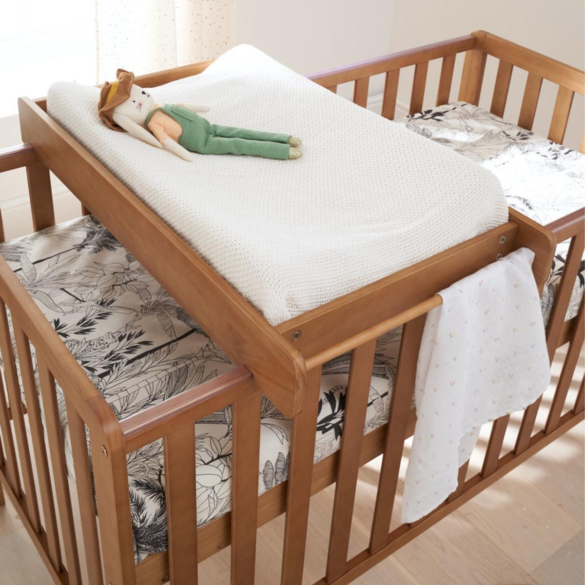 Tutti Bambini Malmo Cot Bed, Cot Top Changer and Mattress Bundle - Oak