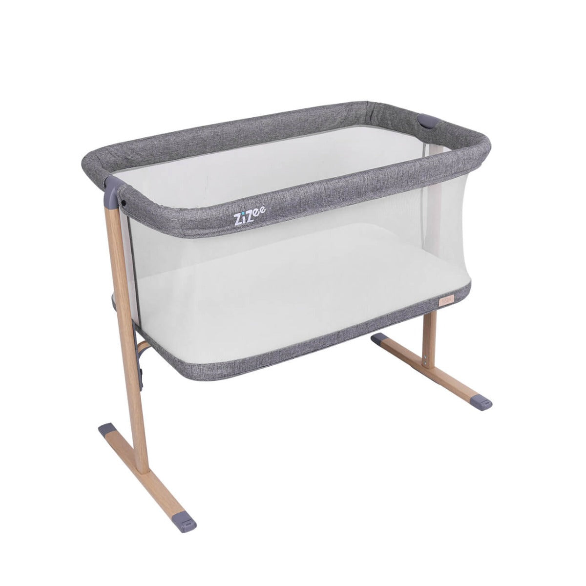 Tutti Bambini ZiZee Breathable Rocking Crib - Oak/Charcoal