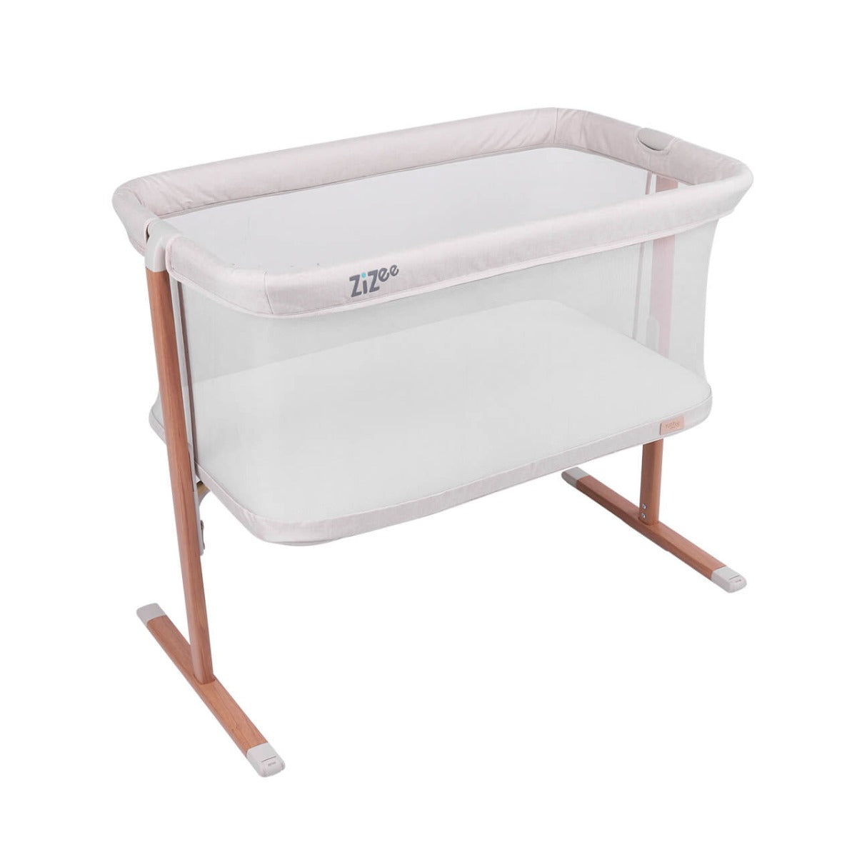 Tutti Bambini ZiZee Breathable Rocking Crib - Scandinavian Walnut/Ecru