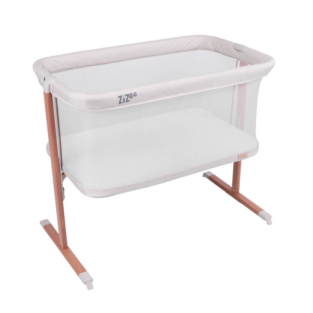 Tutti Bambini ZiZee Breathable Rocking Crib - Scandinavian Walnut/Ecru