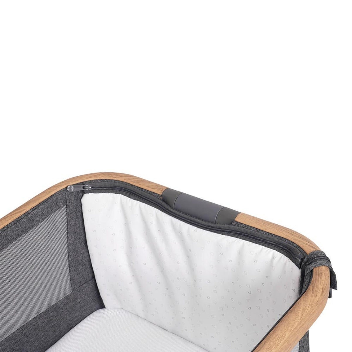 Tutti Bambini CoZee Air Bedside Crib - Oak and Charcoal