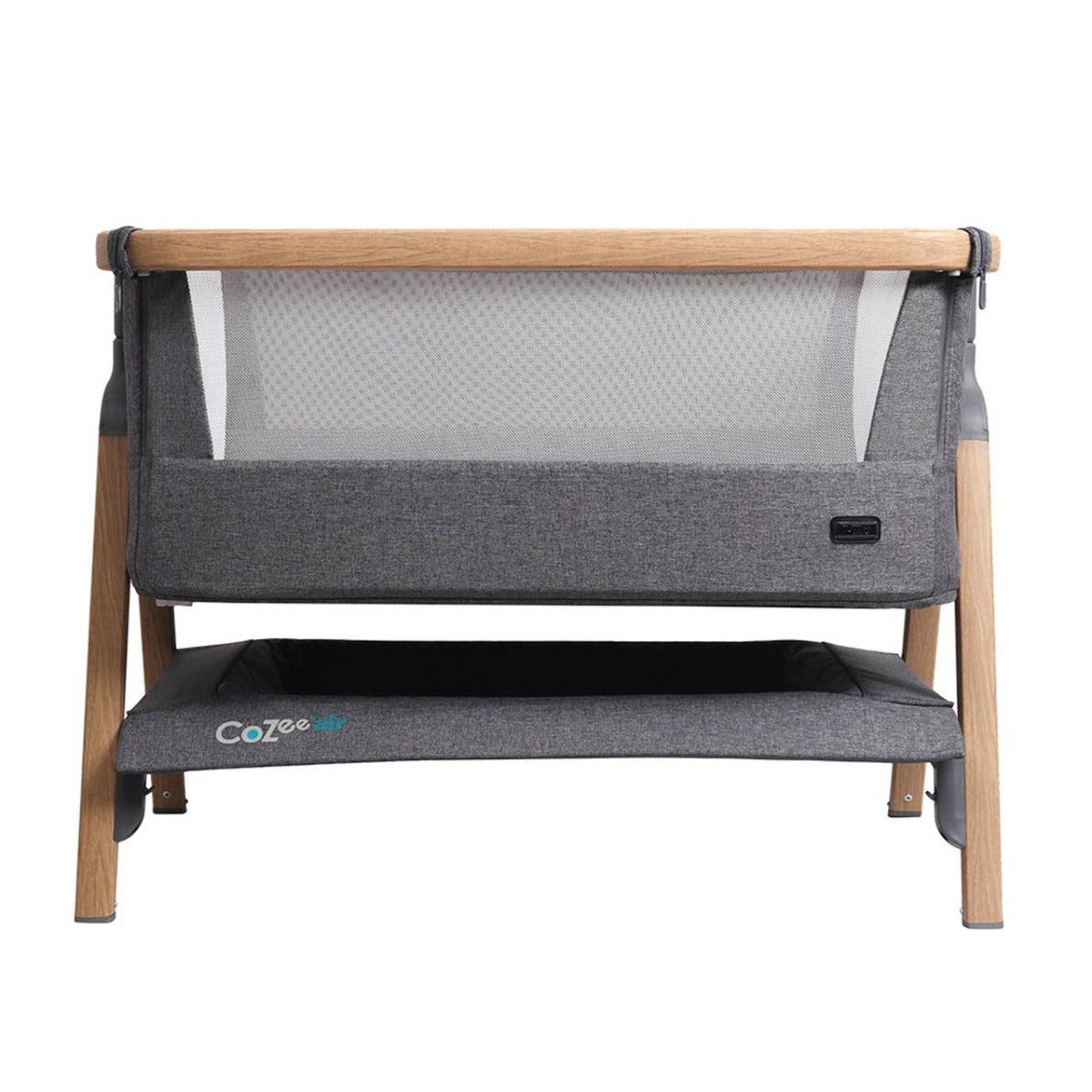 Tutti Bambini CoZee Air Bedside Crib - Oak and Charcoal