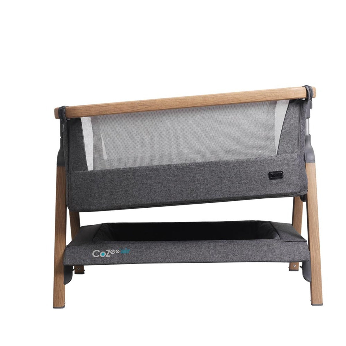 Tutti Bambini CoZee Air Bedside Crib - Oak and Charcoal