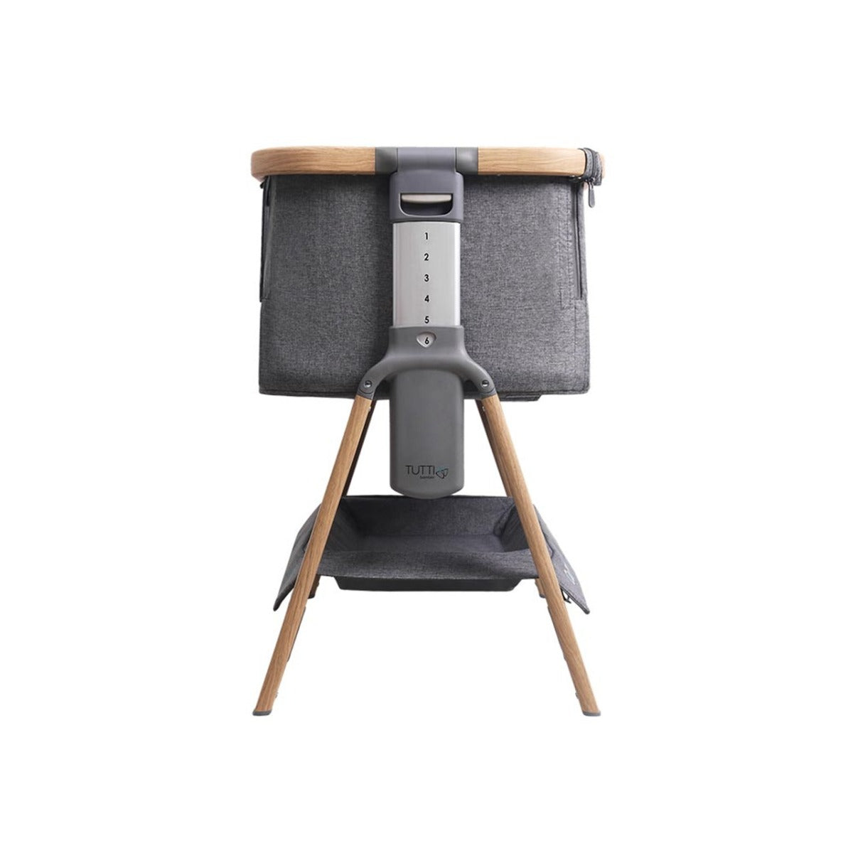 Tutti Bambini CoZee Air Bedside Crib - Oak and Charcoal