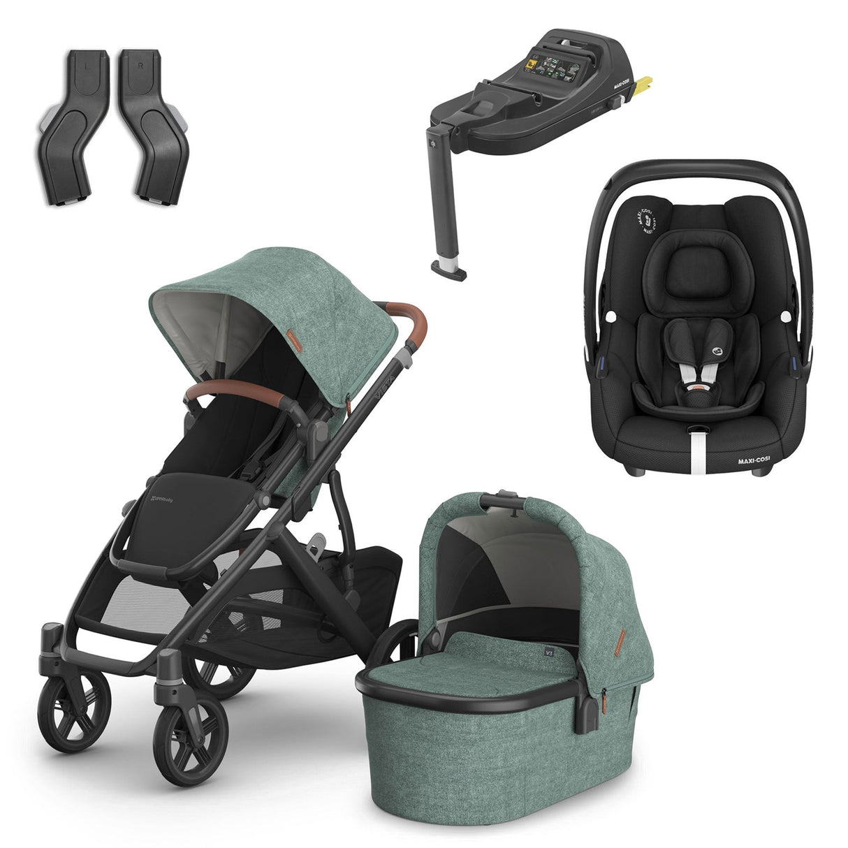 UPPAbaby VISTA V3 Luxury Maxi-Cosi Cabriofix i-Size Travel System Bundle - Kenzi