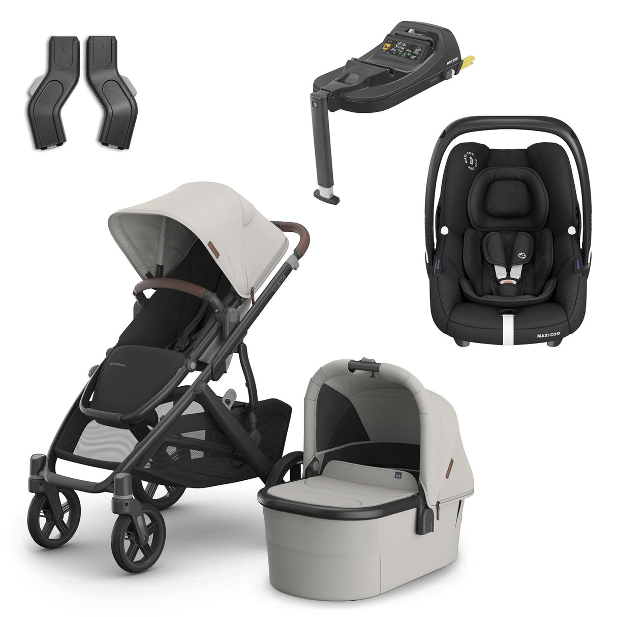 UPPAbaby VISTA V3 Luxury Maxi-Cosi Cabriofix i-Size Travel System Bundle - Savannah