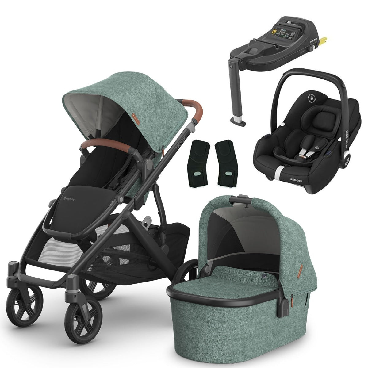 UPPAbaby VISTA V3 Luxury Maxi-Cosi Cabriofix i-Size Travel System Bundle - Gwen