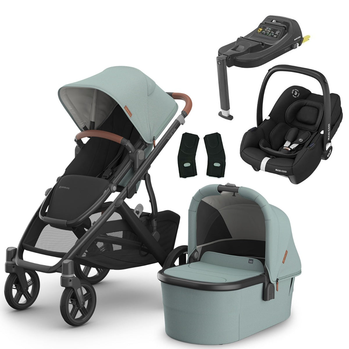 UPPAbaby VISTA V3 Luxury Maxi-Cosi Cabriofix i-Size Travel System Bundle - Kenzi