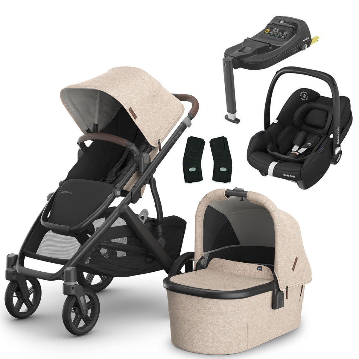 UPPAbaby VISTA V3 Luxury Maxi-Cosi Cabriofix i-Size Travel System Bundle - Liam